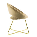 Poltroncina Vintage 66x65x68 cm in Tessuto Effetto Velluto Tortora