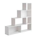 Libreria a scala 145x145x29 cm in legno bianco opaco