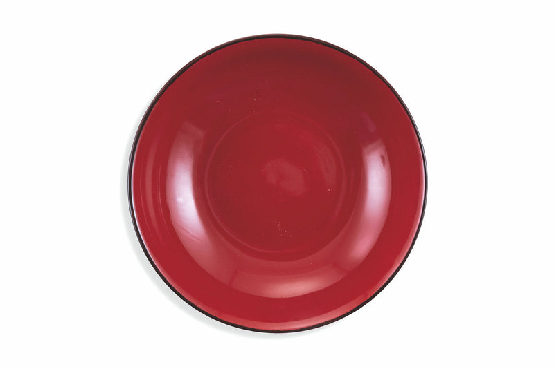 Set 6 Piatti Fondi Ø20,5x5 cm in Gres Villa d'Este Home Tivoli Baita Glazed Rossi