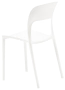 Set 4 Sedie da Giardino in Polipropilene Vandi Bianche