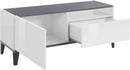 Mobile TV 1 Anta 1 Cassetto 120x40x47 cm Sunrise Bianco Lucido e Ardesia