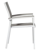 Sedia Impilabile da Giardino 56x60x88 cm in Alluminio e Textilene Volterra Tortora