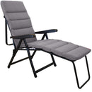Sedia Sdraio Pieghevole da Giardino Reclinabile 6 Posizioni con Cuscino Tortora