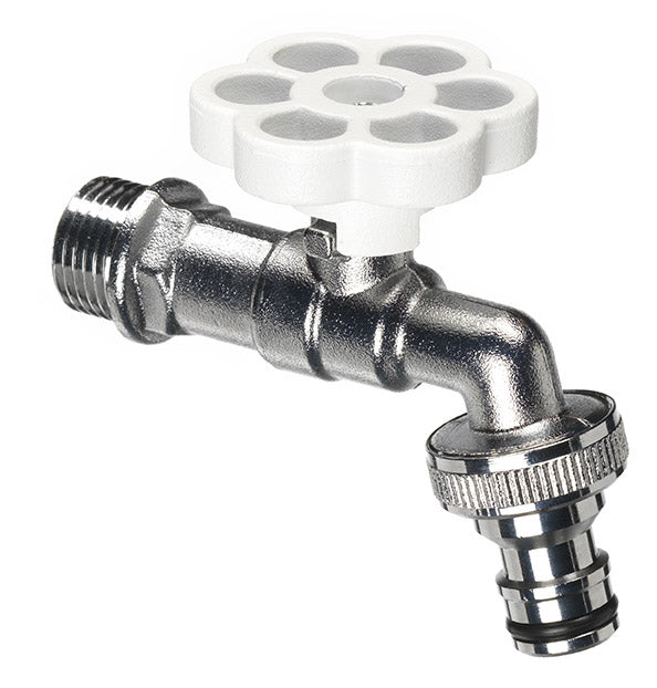 acquista Robinet à bille pour fontaine de jardin avec fleur colorée Belfer RUB/029 blanc