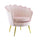 Fauteuil rembourré avec dossier coque en velours et pieds en or rose
