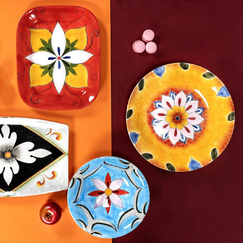 Piatto Rettangolare 37,5x30,5x3,5 cm  in Ceramica VdE Tivoli 1996 Infinito  