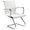 Chaise d'attente de bureau en similicuir blanc Tosini Dallas