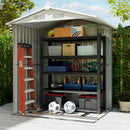 Casetta Box Da Giardino 152x132x188 cm con Tetto Inclinato e 4 Prese d'Aria in Acciaio Verde  