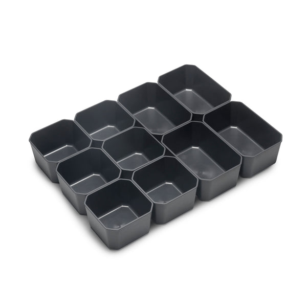 Emuca Tidy Gris Anthracite Tiroir de Salle de Bain Organisateur Conteneurs 10 Cubes en Technplastic sconto