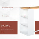 Tavolo Alto da Bar 115x55x100 cm con Mensole  Bianco