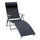Chaise longue relax inclinable en métal 137x63,5x100,5 cm Noir