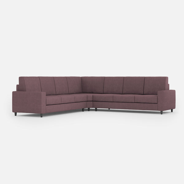 sconto Canapé d'angle Sakar 7 places 286x286x85 cm en tissu prune
