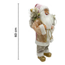 Babbo Natale Abito Rosa Glitter H60 cm con Mini Lucciole e Suoni