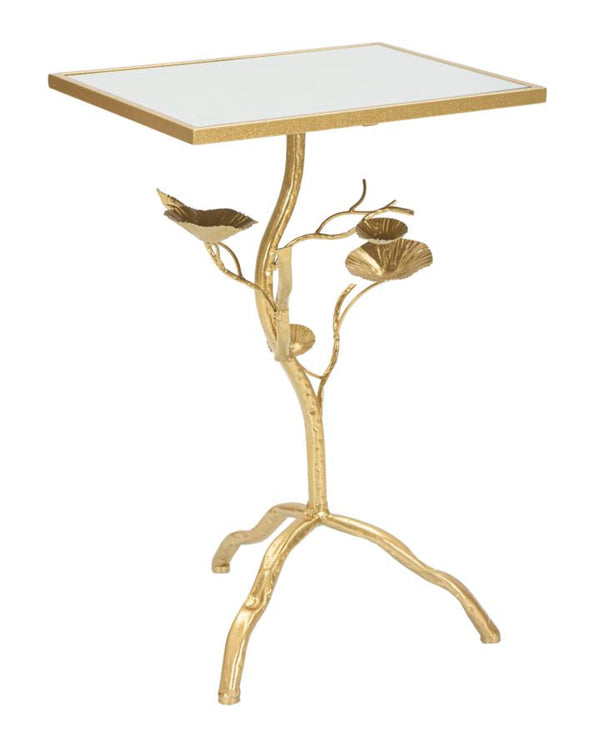 Tavolino Tisty 40x60x30 cm in Ferro e MDF Oro online