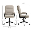 Sedia Poltrona Direzionale da Ufficio 64x69x108-118 cm in Similpelle Grigio Chiaro