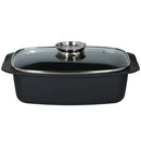 Rostiera Padella in Alluminio Casseruola con Coperchio e Sistema Aromatizzante