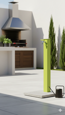 Fontana da Giardino con Rubinetto e Base in Cemento Belfer 42/QBM Verde Acido