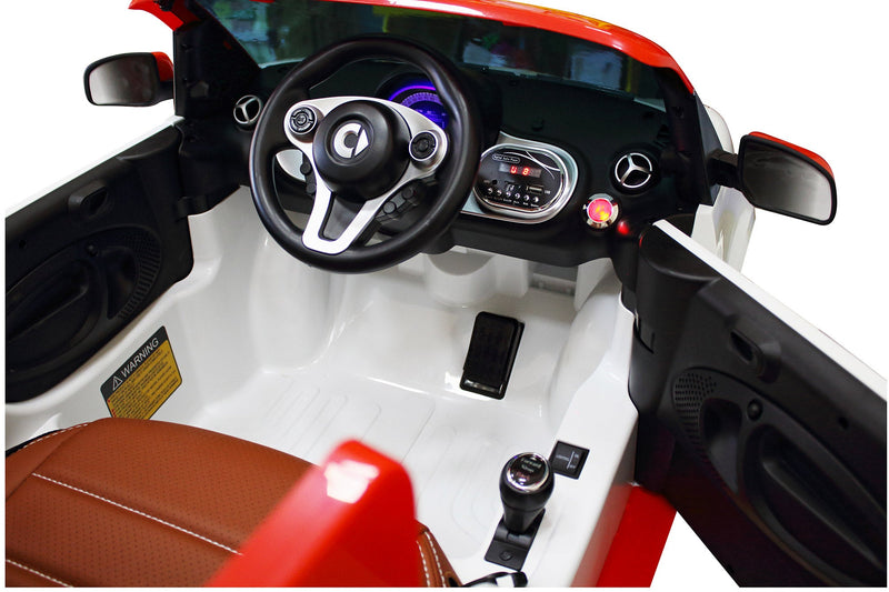 Macchina Elettrica per Bambini 12V Smart Fortwo Cabrio Bianca