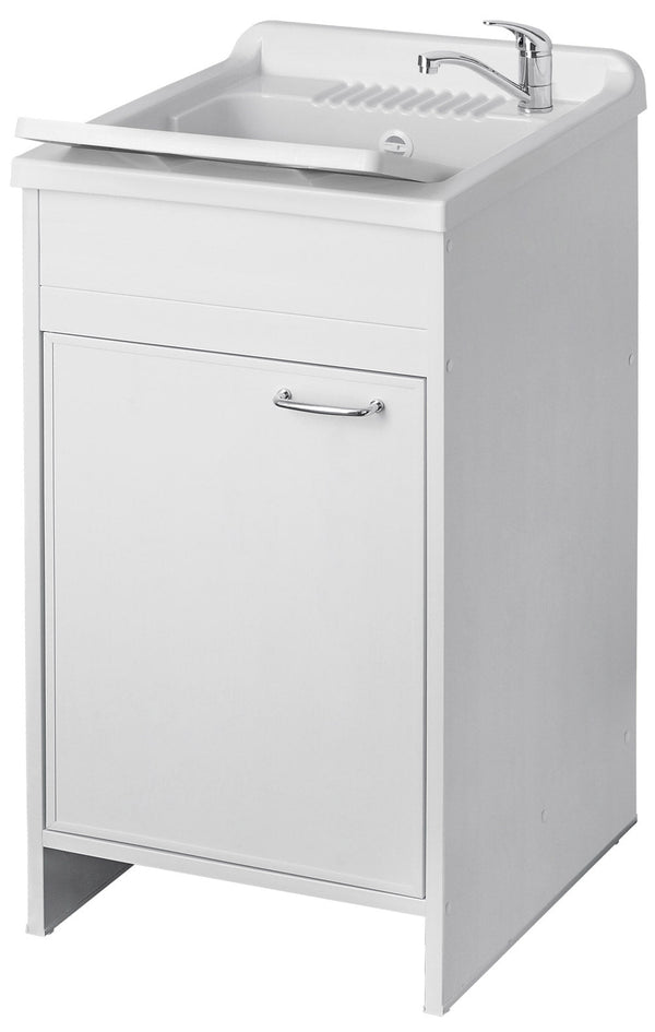 Mobile Lavatoio in PVC 50x50x85 cm 1 Anta Forlani Garden Bianco