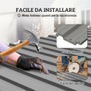 Set 12 Pannelli di Ricambio 129x45 cm per Casette da Giardino in Acciaio Zincato Grigio      