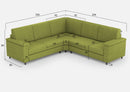 Divano Angolare 5 Posti 226x226x85 cm Marrak in Tessuto Verde