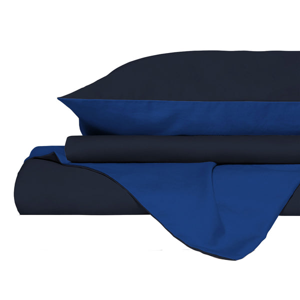 Copripiumino con Sacco e Federe in Tinta Unita Double Face Linea Vera Blu e Royal online