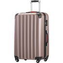 Set 4 Bagagli da Viaggio Trolley Rigido Easy Roll e Beauty Case in ABS Rosa      
