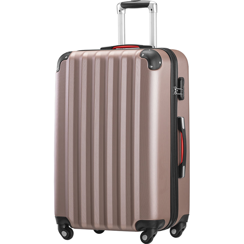 Set 4 Bagagli da Viaggio Trolley Rigido Easy Roll e Beauty Case in ABS Rosa      