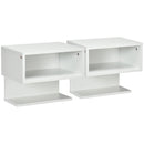 Set 2 Comodini Sospesi 40x29,5x33,5 cm in MDF Bianchi