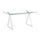 Tavolo 150x90x75 cm Top in Vetro Temperato Smart Bianco