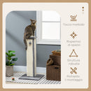 Tiragraffi per Gatti 41x41x81 cm Palo in Sisal e Pallina da Gioco Grigio   