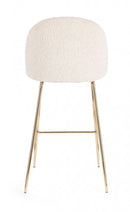 Set 2 Sgabelli 51x55x105 cm Carry in Bouclè Oro e Avorio