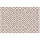 Tappeto da Esterno Reversibile 182x274 cm con Fantasia Geometrica Caffè e Bianco   