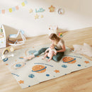Tappeto Morbido per Bambini 196x176x1,5 cm Superficie Impermeabile in XPE a Tema Spazio   
