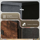 Cassettiera 8 Cassetti Stile Industriale 84,5x30,5x100 cm in Metallo e Legno Marrone Rustico      