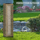 Lampada Solare da Giardino con Pannello di Ricarica 15,5x15,5x69 cm in Acciaio e Rattan Nero e Marrone