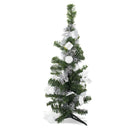 Albero di Natale da tavola verde e grigio 60H cm con decorazioni su rami
