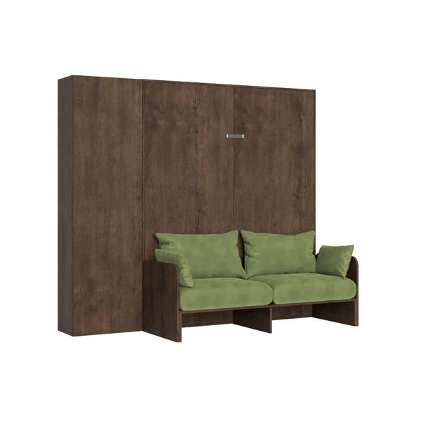 Letto Matrimoniale A Scomparsa 160 Kentaro Con Divano E Colonna Noce e Verde online