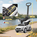 Macchina Cavalcabile per Bambini 1-3 Anni Convertibile in Passeggino con Licenza Mercedes in PP Bianco      