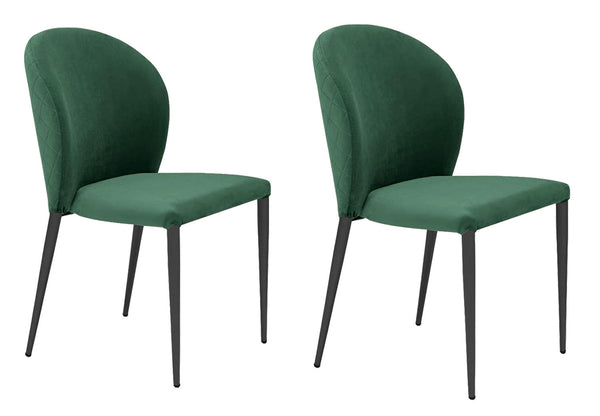 Set 2 sedie Imbottite 45x58x86,5 cm In Tessuto Tiffany Ghibili Lux Verde Smeraldo online