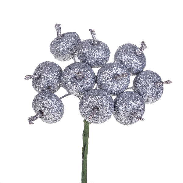 acquista Lot de 24 Pics Pomme Paillettes H12,5 cm Argenté