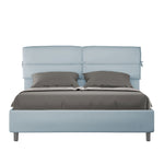 Letto Matrimoniale con Alzata Comoda Imbottito in Microfibra Nandy Azzurro Varie Misure