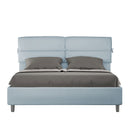Letto Matrimoniale con Alzata Comoda Imbottito in Microfibra Nandy Azzurro Varie Misure