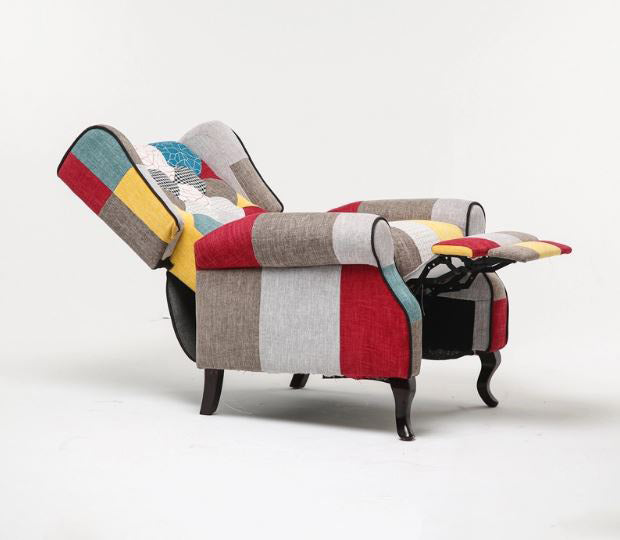 Poltrona Relax Reclinabile in Tessuto Patchwork