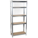 Scaffale in Metallo 5 Ripiani con Piano in Legno 170x75 cm Kinzo