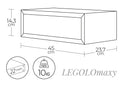 Mensola da Parete 1 Cassetto 45x13,4x23,7 cm in Fibra di Legno Lego Maxi Rovere Sagerau