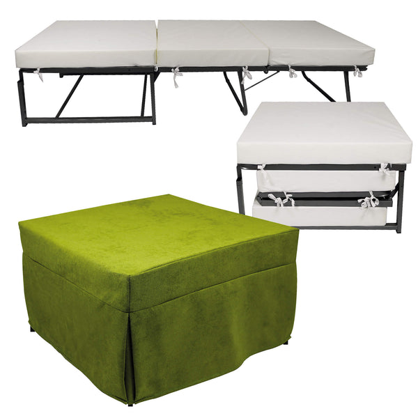 Lit bébé pouf avec matelas pliant 78x78x47 cm Avalli Contract Vert acquista
