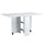 Table pliante peu encombrante en bois blanc avec roulettes