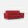 Canapé 3 places Yasel 212x85x85 cm en tissu rouge