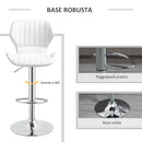 Set 2 Sgabelli da Bar Girevoli in Finta Pelle PU Bianco  